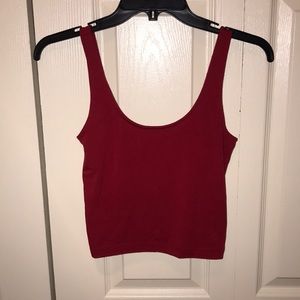 Red crop tank